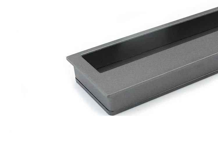 Poignée de porte coulissante encastrée gris