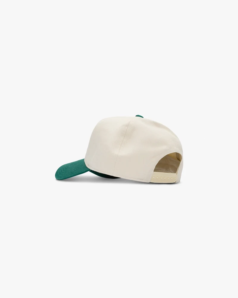 Raceway Cap - Antique White Forest Green