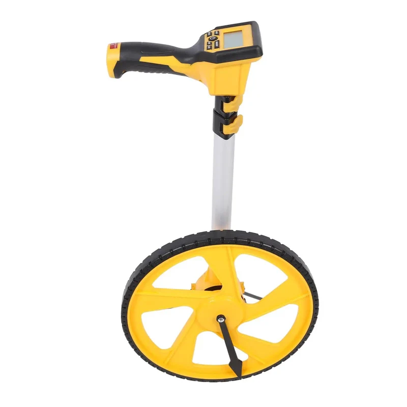 Rock Solid Digital Measuring Wheel With Backlit Display And Telescopic Pole Delivering Hassle Free Conversions Instant Read Holds And Multiple Saved Results For Top Tier Outdoor Surveying And Property Layout Work