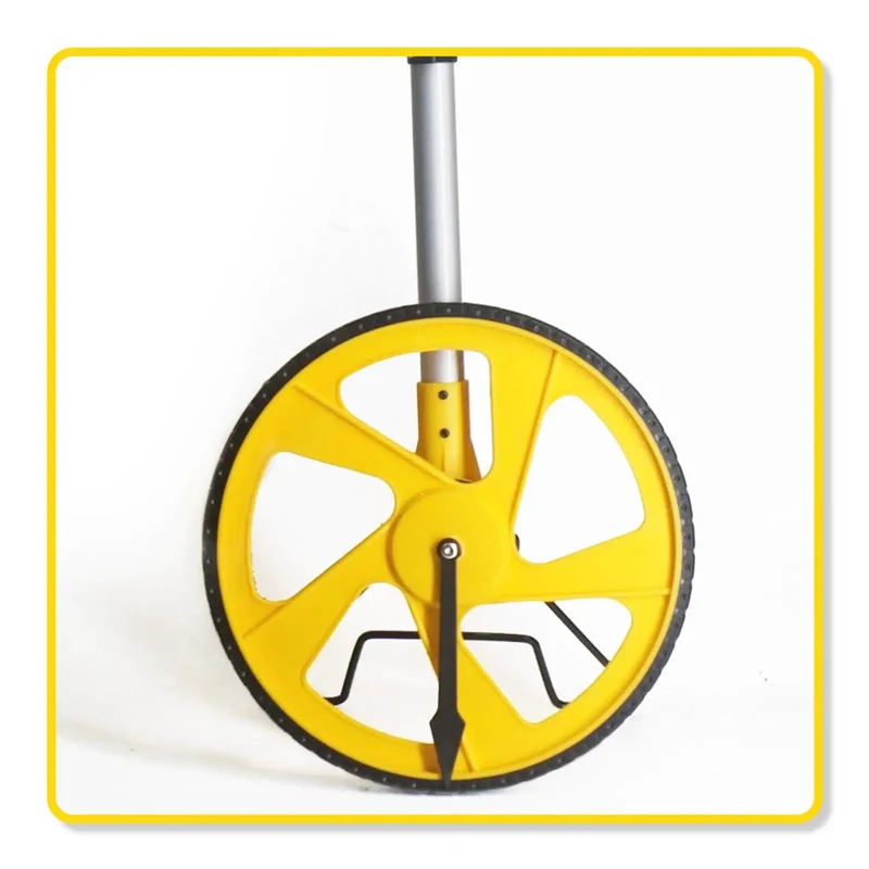 Telescopic Distance Measuring Wheel With Slick Backlit Digital Display And Metric Imperial Conversion Hold Memory Lock For No Sweat Surveying And Property Line Measurements Built Tough