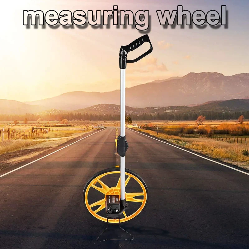 Large Distance Measuring Wheel With Foldable Handle And Thickened Tpr Roller For Precise Road Surveys And Property Mapping Rock Solid Hand Tool To Nail Ground Coverage On Every Construction Project