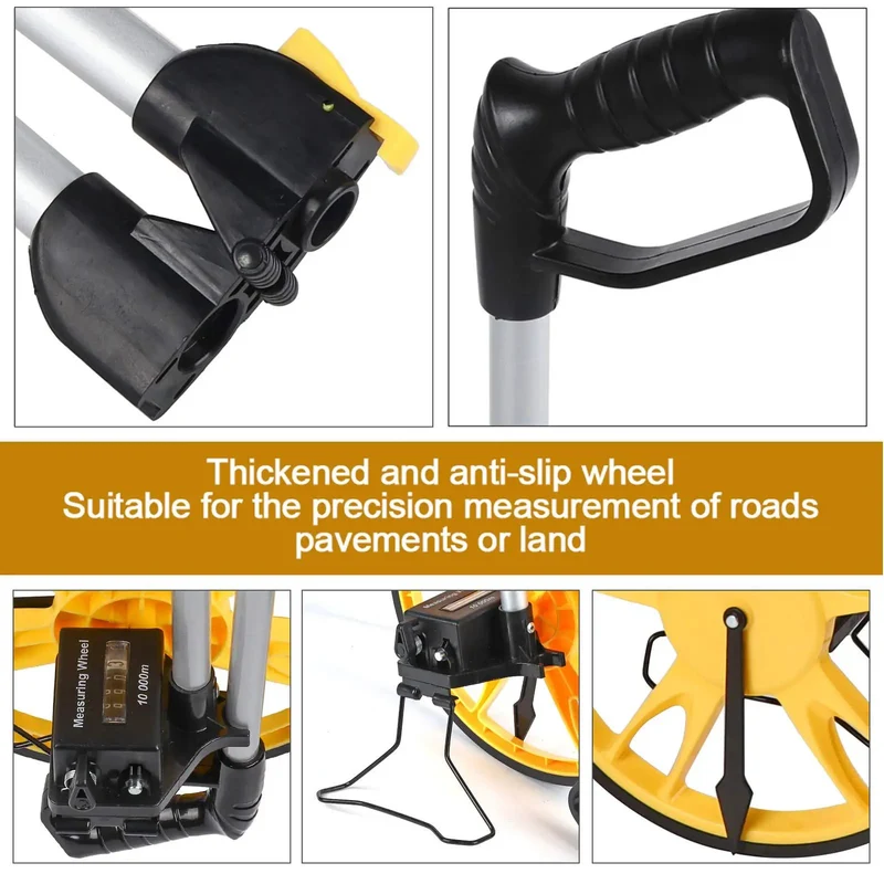 Hella Accurate Rolling Measuring Wheel With Foldable Handle Built Kickass Tough For Surveyors And Crews Features Smooth Rollin Dial Gauge That Tracks Ground Distance Without Any Hassle A Dandy Pick For Farms And Construction Zones
