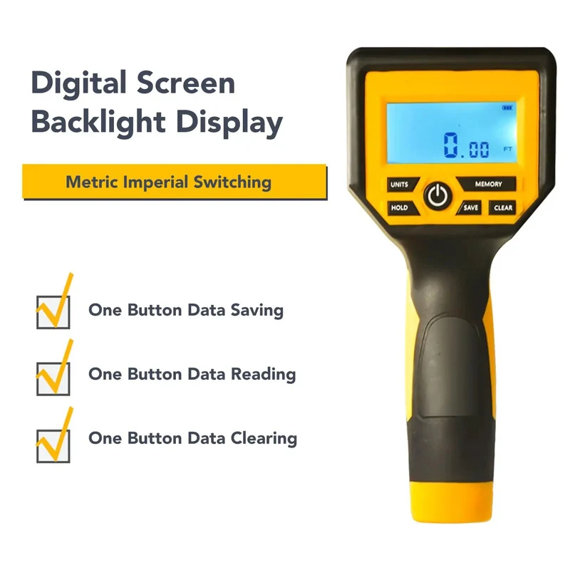 Slick Digital Distance Measuring Wheel With Bright Backlit Screen Hold And Memory Buttons Handles Metric Or Imperial Units Smooth Built Tough For Yard Work Or Job Site Estimates 37 Inch Roll Gauge