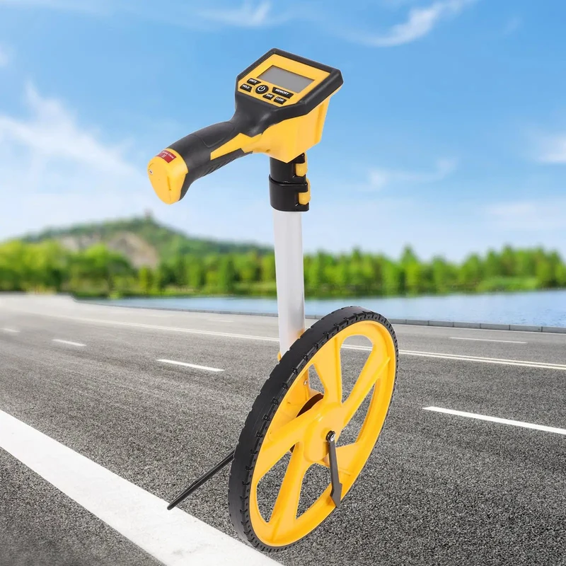 Slick Digital Distance Measuring Wheel With Bright Backlit Screen Hold And Memory Buttons Handles Metric Or Imperial Units Smooth Built Tough For Yard Work Or Job Site Estimates 37 Inch Roll Gauge
