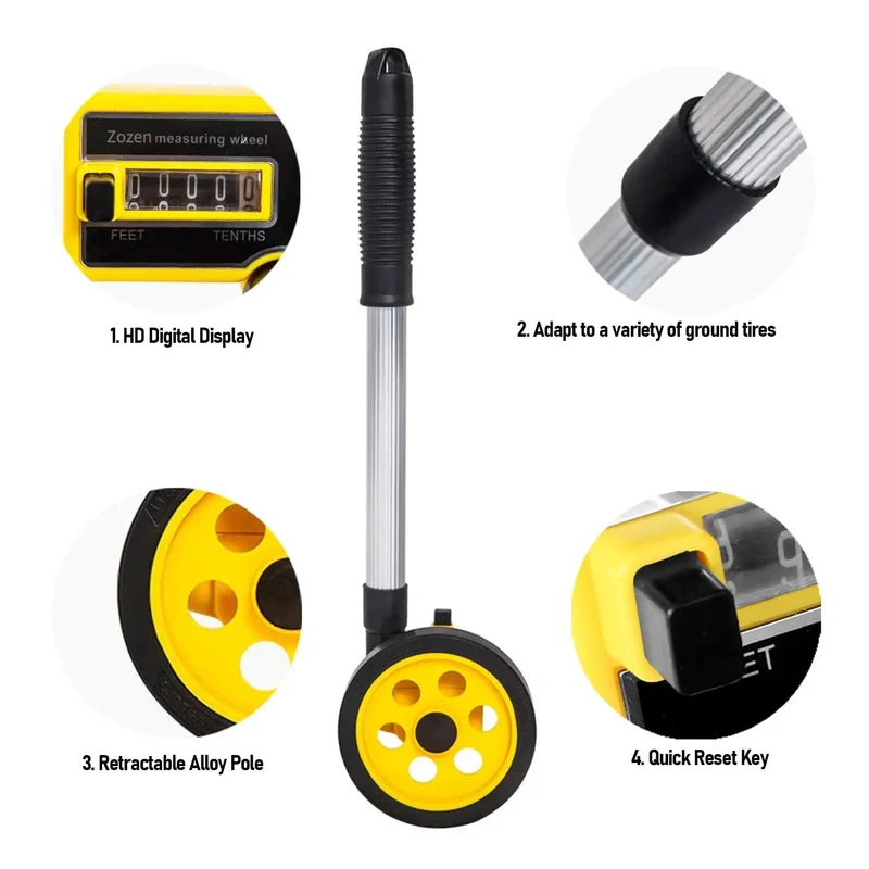 Adjustable Measuring Wheel With Custom Rods And Precision Distance Counter For Construction Knock Out Projects On The Fly Tackle Yards And Sites With Zero Hassle And Top Shelf Accuracy Built For Grind