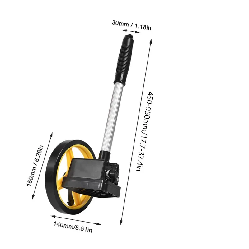 Heavy Duty Portable Measuring Wheel With Rugged Telescopic Handle And Hella Reliable Precision Distance Counter For Smooth Rolling Operation And No Sweat Setup On Any Project Site
