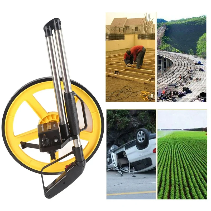 Straight Up Heavy Duty Mechanical Measuring Wheel For Big League Distance Tracking On Any Job Site With No Sweat Ease Of Use Bright Led Dial Counter And Quick Fold Handle