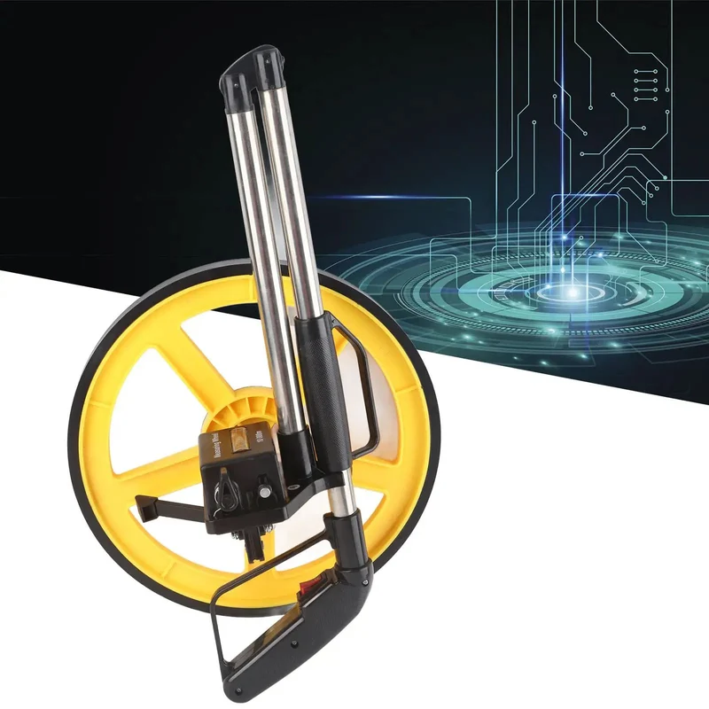 Straight Up Heavy Duty Mechanical Measuring Wheel For Big League Distance Tracking On Any Job Site With No Sweat Ease Of Use Bright Led Dial Counter And Quick Fold Handle