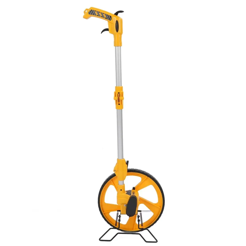 Built Tough Distance Measuring Wheel With 0 To 9999 Point 9 Meter Range And Foldable 16 Inch Drum For Job Sites And Yard Work Giving Dang Accurate Readings And Slick Rolling Action Without Any Bull Or Hassle