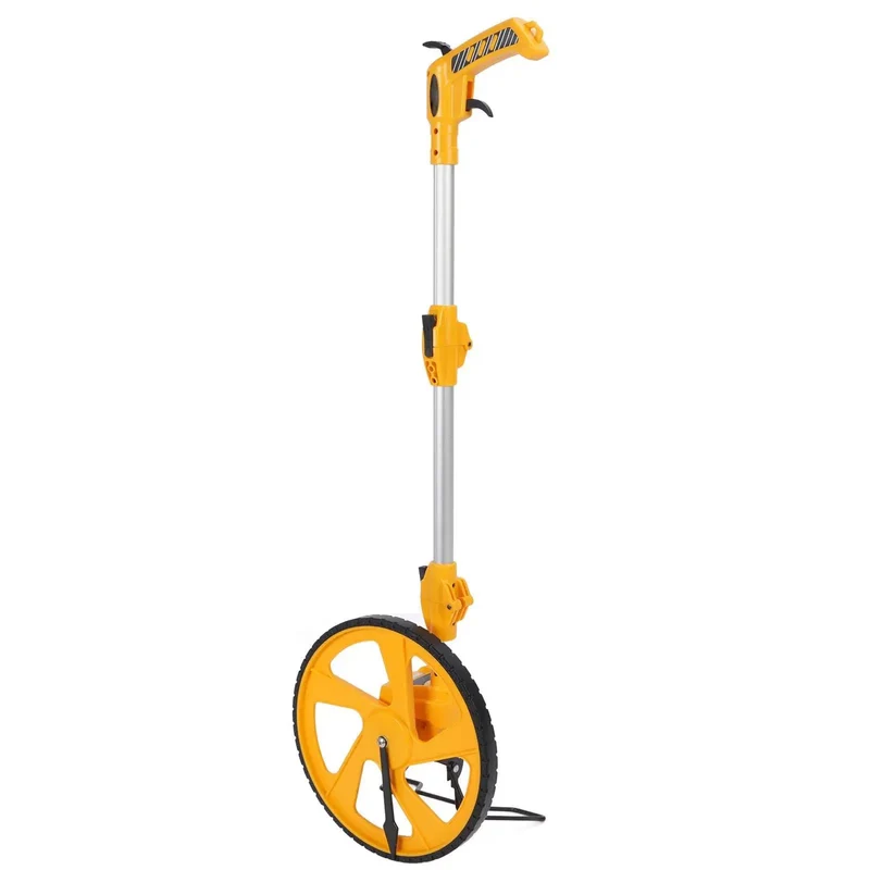 Built Tough Distance Measuring Wheel With 0 To 9999 Point 9 Meter Range And Foldable 16 Inch Drum For Job Sites And Yard Work Giving Dang Accurate Readings And Slick Rolling Action Without Any Bull Or Hassle