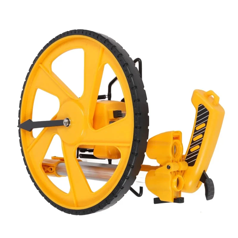 Built Tough Distance Measuring Wheel With 0 To 9999 Point 9 Meter Range And Foldable 16 Inch Drum For Job Sites And Yard Work Giving Dang Accurate Readings And Slick Rolling Action Without Any Bull Or Hassle