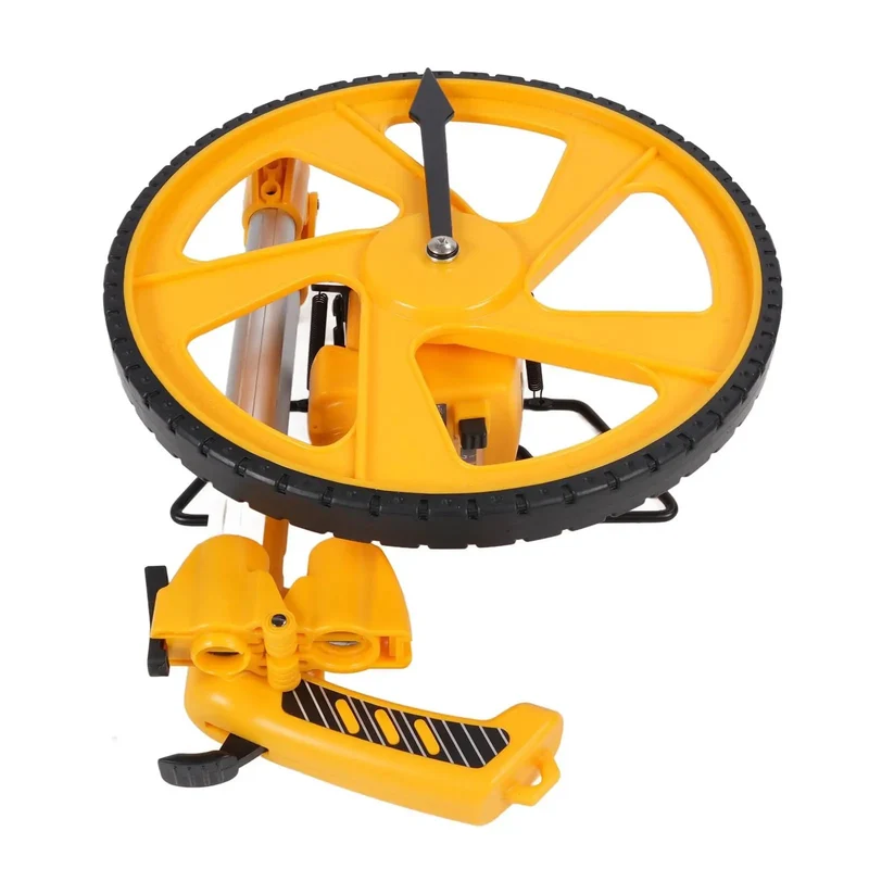 Heavy Duty Foldable Measuring Wheel With Smooth Rolling Counter Legit Distance Tracker Built Tough For Landscaping And Yard Tasks Tight Accuracy Up To 9999 Point 9 Meters No Hassle Precision