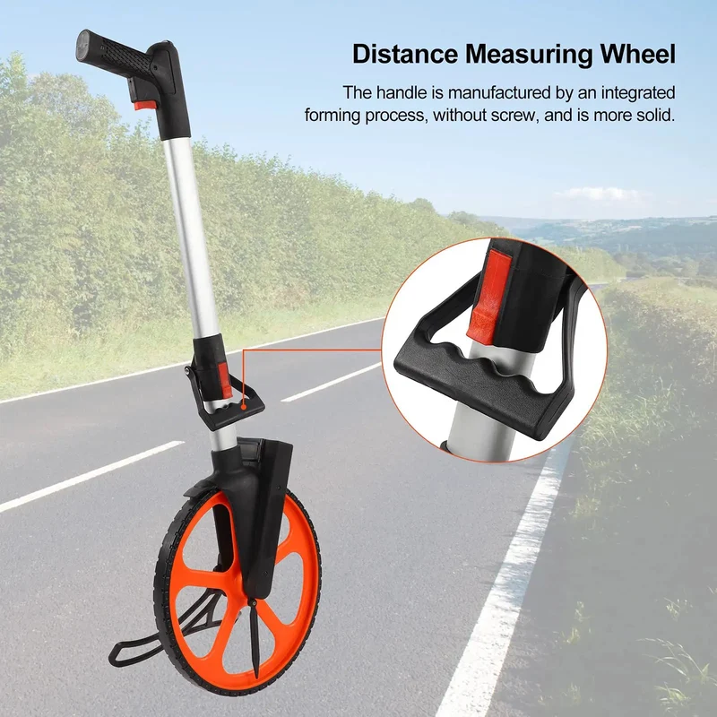 Heavy Duty Hand Measuring Wheel With Mechanical Distance Counter For Site Layout Lightweight Aluminum Frame Delivers Knockout Durability And Dead Simple One Handed Operation With Zero Battery Drama Tracking Each Yard On Your Job