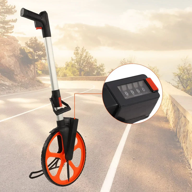 Heavy Duty Hand Measuring Wheel With Mechanical Distance Counter For Site Layout Lightweight Aluminum Frame Delivers Knockout Durability And Dead Simple One Handed Operation With Zero Battery Drama Tracking Each Yard On Your Job