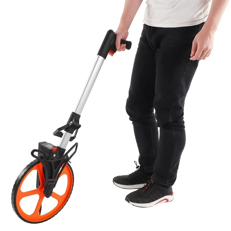 Heavy Duty Hand Measuring Wheel With Mechanical Distance Counter For Site Layout Lightweight Aluminum Frame Delivers Knockout Durability And Dead Simple One Handed Operation With Zero Battery Drama Tracking Each Yard On Your Job
