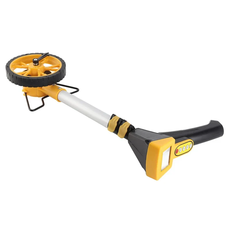 Heavy Duty Digital Distance Measuring Wheel With Foldable Handle And Extra Large Odometer Display For Quick Hassle Free Yard Surveys Or Construction Jobs Built Tough To Roll Smoothly Across Any Pavement Without Breaking A Sweat