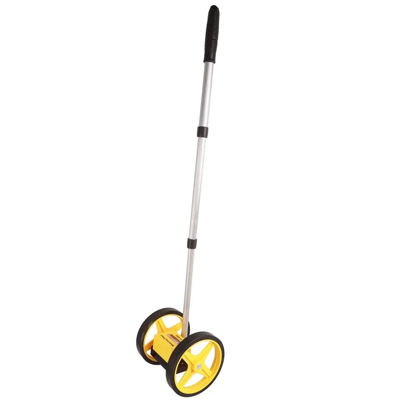 Double Wheel Measuring Tool With Ergonomic Aluminum Handle For Nailing Spot On Distances Up To 9999 Meters Smooth Rolling Action Really Beats The Tape Measure Built Tough For Site Layouts And Outdoor Surveys