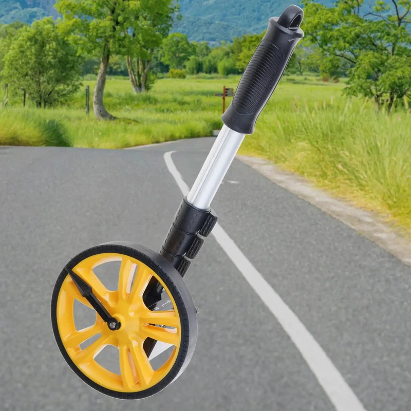 Portable Heavy Duty Digital Measuring Wheel With Bright Numeric Panel Rock Solid Build For Site Crews And Surveyors Slick Rolling Drum Tracks Yardage Fast With Zero Stress On Gravel Or Dirt Trails