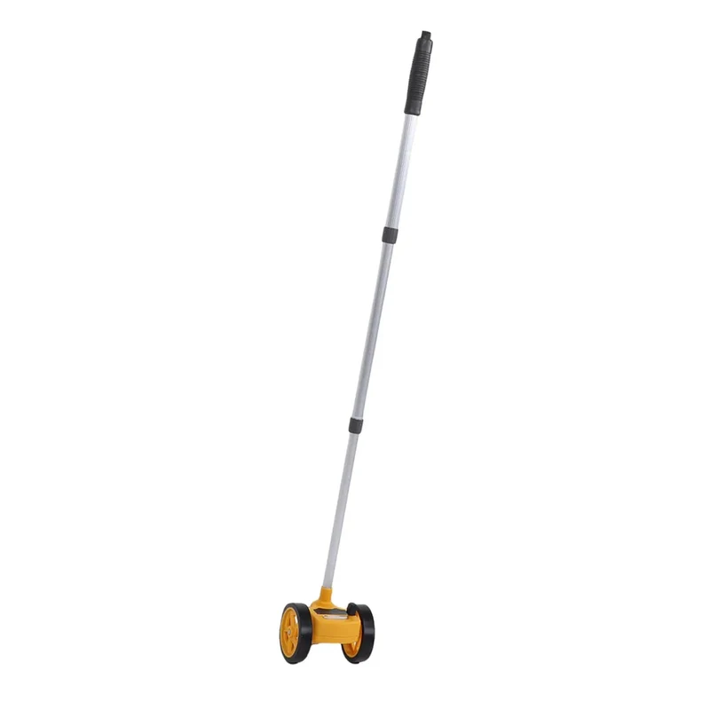 4 Inch Dual Wheel Rolling Measuring Tool With Telescopic Handle For Construction And Landscaping Built Tough Aluminum Rubber Frame No Hassle Distance Tracking Quick Accuracy Surface Ruler