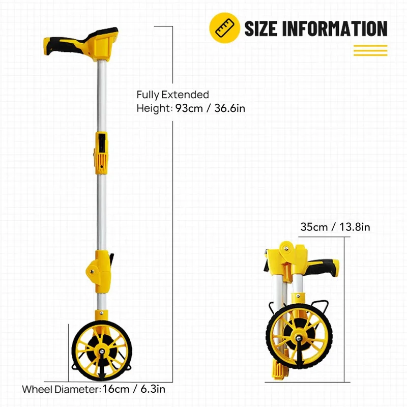 Rugged Digital Measuring Wheel With Backlit Multifunction Controls And Slick Distance Tracking For Surveyors Construction Crews And Landscaping Pros Stores Data Quick And Easy