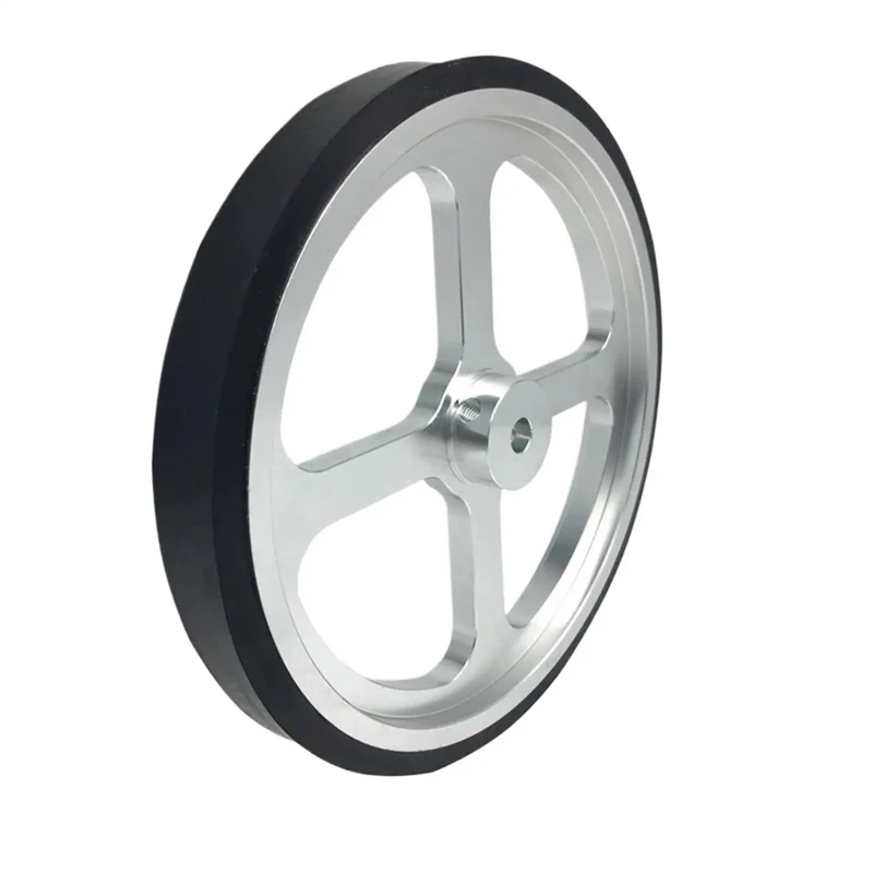 Precision Built Aluminum Encoder Meter Wheel Featuring A Heavy Duty Rubber Synchronous Tread For Dead Accurate Length Measuring And Reliable Linear Positioning At 500 Millimeter Perimeter Industrial Handwheel
