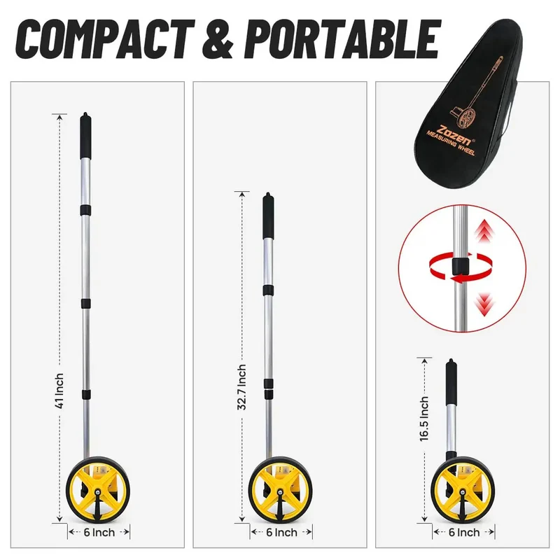 Heavy Duty 6 Inch Measuring Wheel With Extended Telescopic Handle For Construction And Yard Layouts Delivers Straight Up Accurate Readings In Feet And Inches With No Sweat Required