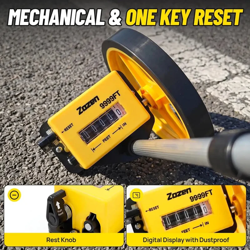 Heavy Duty 6 Inch Measuring Wheel With Extended Telescopic Handle For Construction And Yard Layouts Delivers Straight Up Accurate Readings In Feet And Inches With No Sweat Required