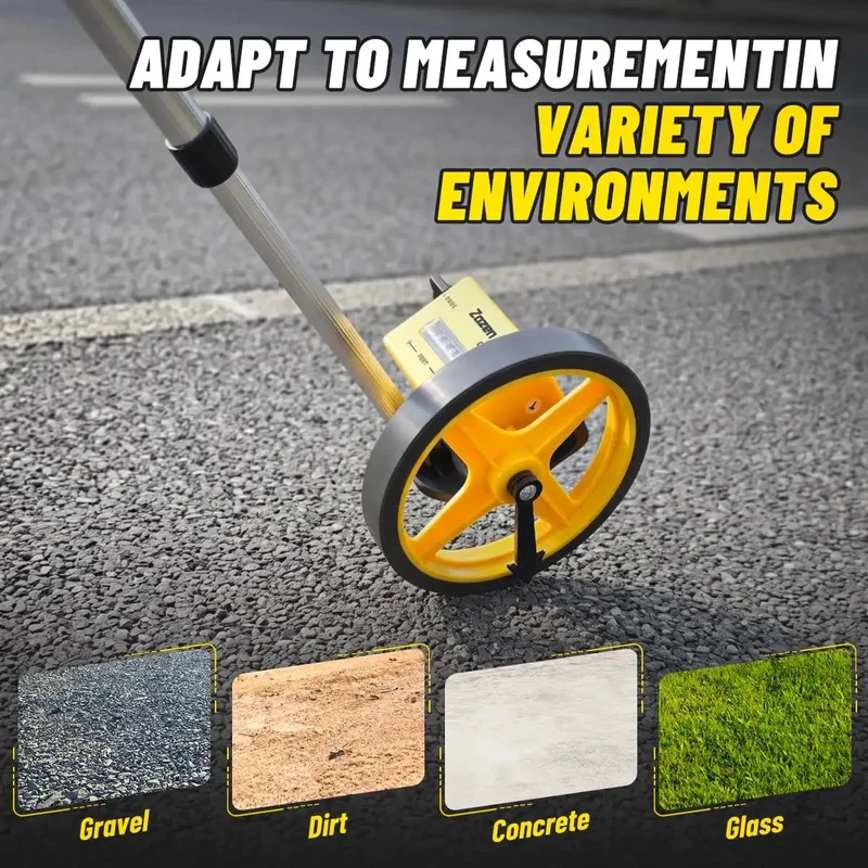 Heavy Duty 6 Inch Measuring Wheel With Extended Telescopic Handle For Construction And Yard Layouts Delivers Straight Up Accurate Readings In Feet And Inches With No Sweat Required