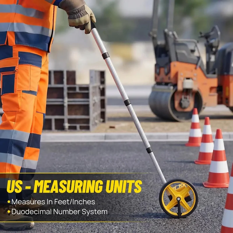 Heavy Duty 6 Inch Measuring Wheel With Extended Telescopic Handle For Construction And Yard Layouts Delivers Straight Up Accurate Readings In Feet And Inches With No Sweat Required