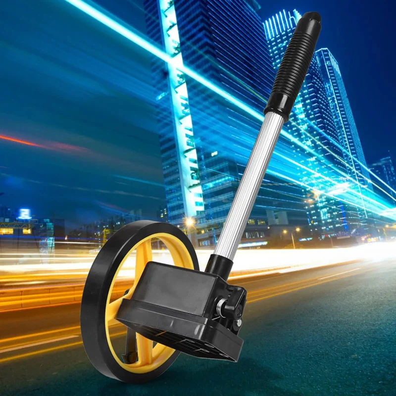 Solid Build Measuring Wheel With Tpr Traction Tire And Fold Away Handle For Dead Accurate Distance Tracking Smooth Rolling Vibes That Makes Hard Work Feel Easy For Backyard Projects Or Pro Construction Sites