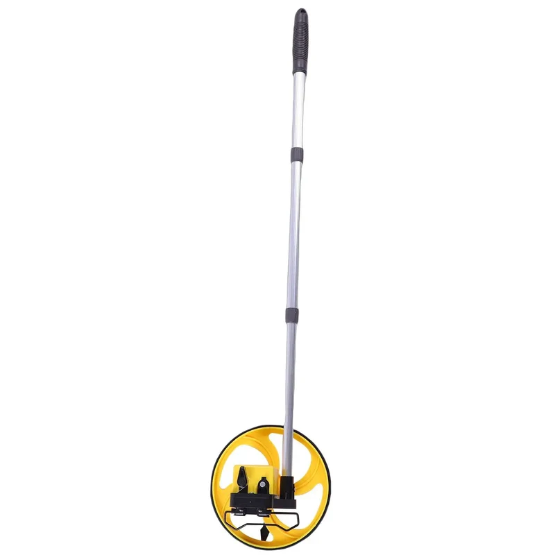 No Sweat 8 Inch Distance Measuring Wheel With Telescopic Handle For Outdoor Surveys And Property Lines Features Adjustable Three Section Rod That Rolls Smooth To Nail Exact Layouts Without The Usual Tape Measure Headaches