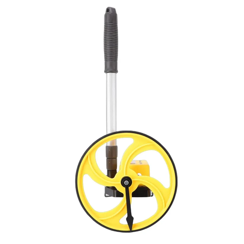 No Sweat 8 Inch Distance Measuring Wheel With Telescopic Handle For Outdoor Surveys And Property Lines Features Adjustable Three Section Rod That Rolls Smooth To Nail Exact Layouts Without The Usual Tape Measure Headaches
