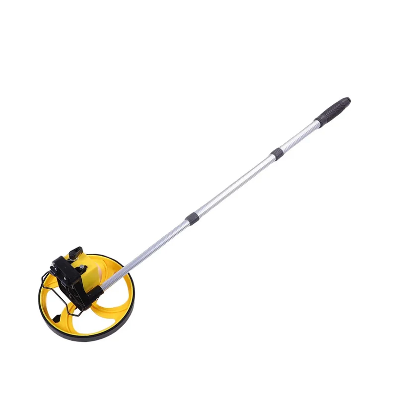 No Sweat 8 Inch Distance Measuring Wheel With Telescopic Handle For Outdoor Surveys And Property Lines Features Adjustable Three Section Rod That Rolls Smooth To Nail Exact Layouts Without The Usual Tape Measure Headaches