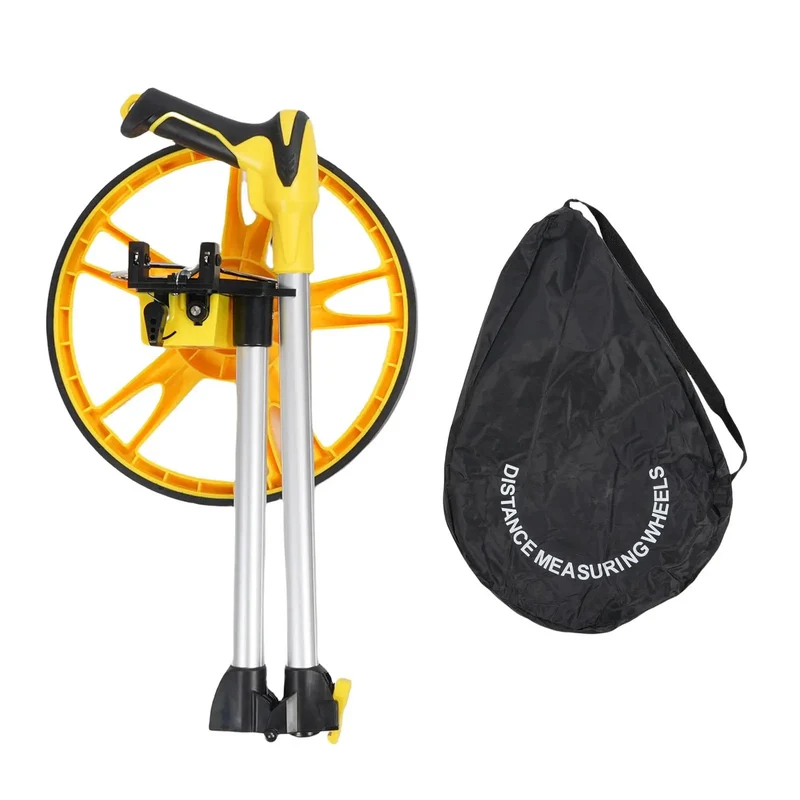 Folding Mechanical Measuring Wheel For Construction And Landscaping Straight Up Rock Solid Distance Tracker With Heavy Duty Rolling Base For Any Terrain And Diy Tasks