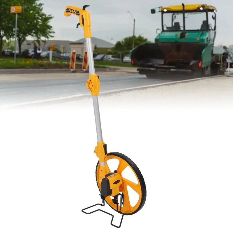 Kickass Heavy Duty Double Folding Distance Measuring Wheel Portable Layout Tool For Contractors And Diy Crews Nail Ground Coverage Readings Up To 9999 Meters With Absolute Ease