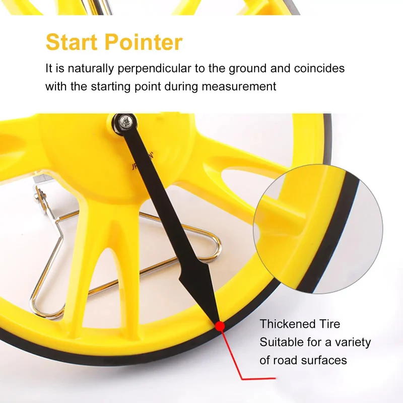 Pro Grade Built Like A Brick Heavy Duty Folding Digital Rangefinder Wheel For Construction And Site Surveys With Smooth Roller Action And Handy Five Meter Tape
