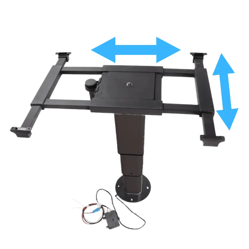 Pied de table télescopique (37-74cm) - Electrique 12V - Pour camping-car et van aménagé