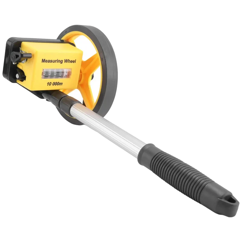Heavy Duty Measuring Wheel With Foldable Telescopic Handle And Knobby Antiskid Roller For Snag Free Yardage Tracking On Asphalt Or Grass For Real Deal Fieldwork
