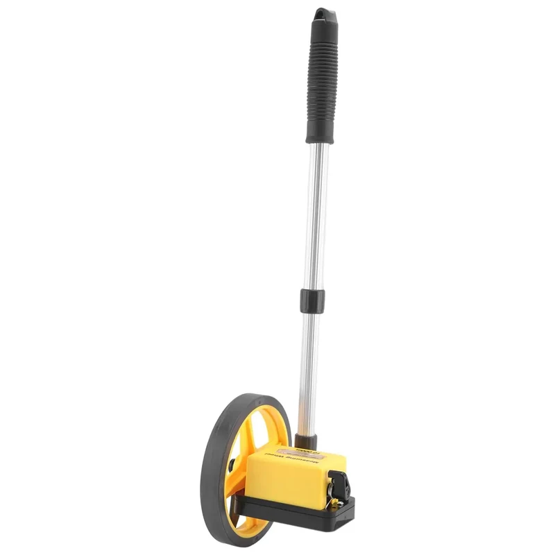 Heavy Duty Measuring Wheel With Foldable Telescopic Handle And Knobby Antiskid Roller For Snag Free Yardage Tracking On Asphalt Or Grass For Real Deal Fieldwork