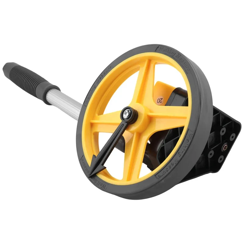 Heavy Duty Measuring Wheel With Foldable Telescopic Handle And Knobby Antiskid Roller For Snag Free Yardage Tracking On Asphalt Or Grass For Real Deal Fieldwork
