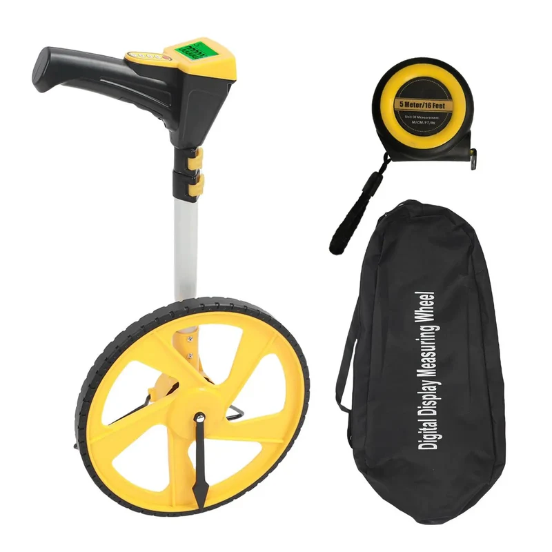 Kickass Rolling Measuring Wheel With Slick Telescopic Shaft And Rapid Foot To Meter Toggle For Landscape Pros Who Crave Dead Nuts Reliable Yard Coverage