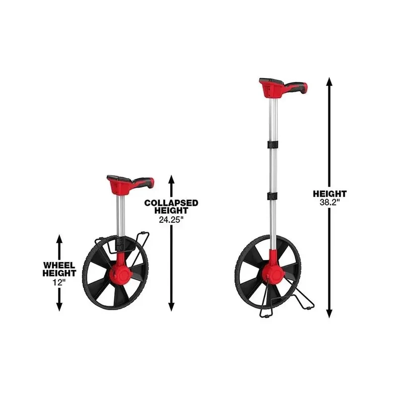 Sweet 12 Inch Digital Measuring Wheel With Memory Bank And One Handled Grip Controls For Quick Outdoor Staking And Boundary Layouts A Dang Tight Electronic Distance Roller For Any Job Site
