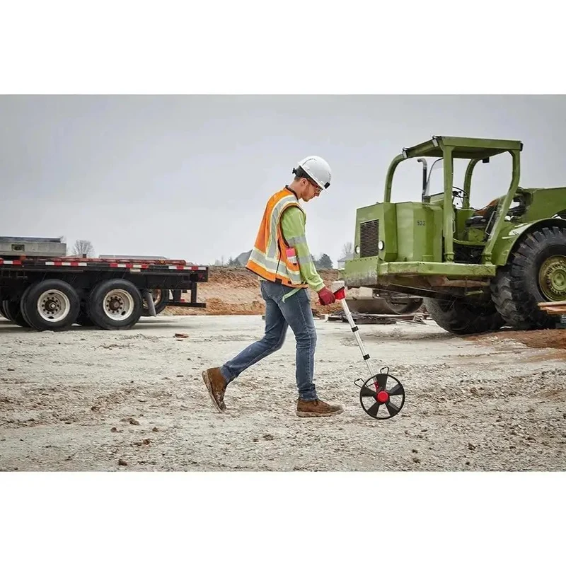 Sweet 12 Inch Digital Measuring Wheel With Memory Bank And One Handled Grip Controls For Quick Outdoor Staking And Boundary Layouts A Dang Tight Electronic Distance Roller For Any Job Site