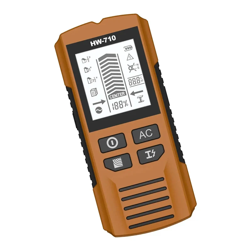 Yellow Heavy Duty Multifunction Wall Scanner And Stud Finder With Live Wire Alert For Home Repairs, Precisely Pinpoint Wood And Metal Studs Without The Hassle Easy To Use Tool That Gets Job Done Right.