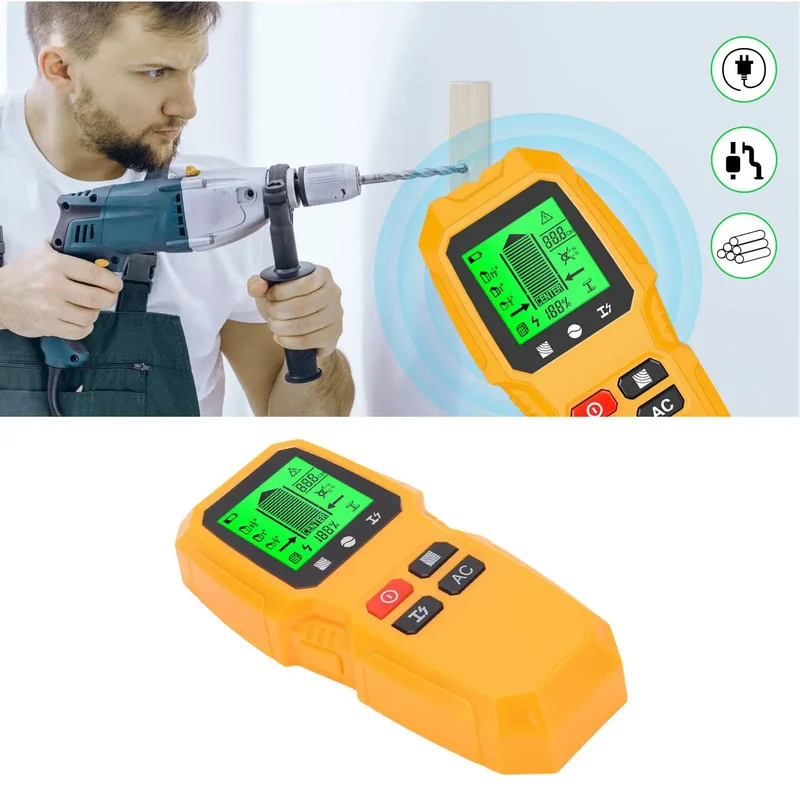 5 In 1 Stud Finder Wall Scanner Nail On Accuracy Professional Grade Easy Grip Design Wood And Metal Beam Detector Live Ac Wire Locator Drywall Scanning Tool No Sweat Tv Setup Companion