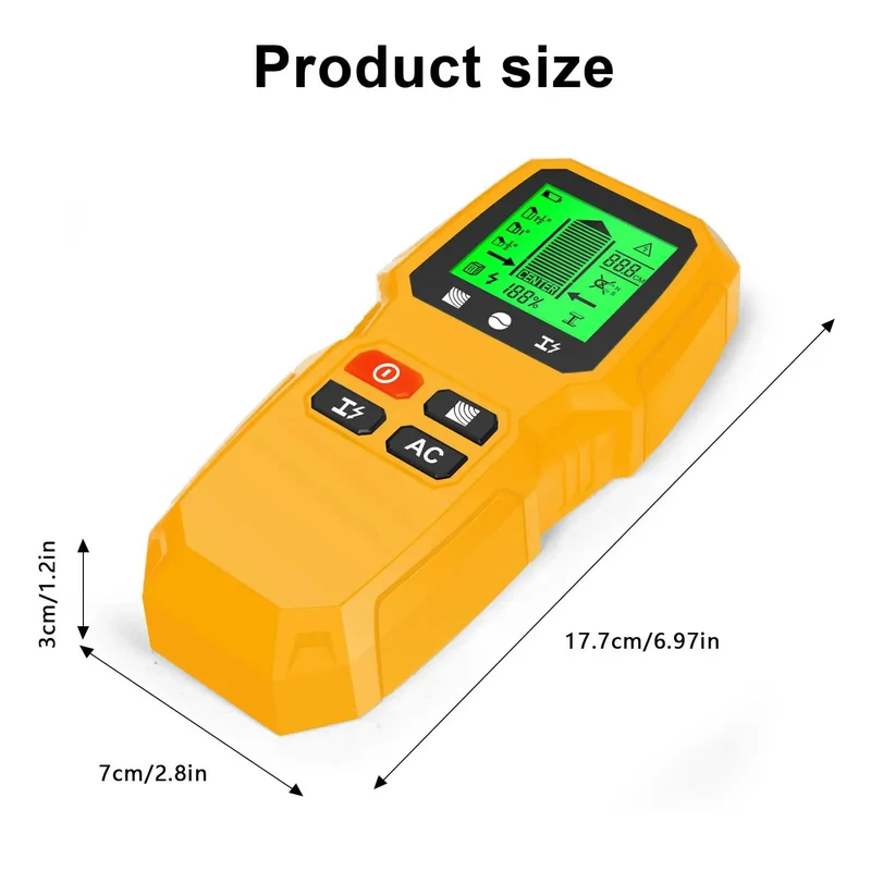 5 In 1 Stud Finder Wall Scanner Nail On Accuracy Professional Grade Easy Grip Design Wood And Metal Beam Detector Live Ac Wire Locator Drywall Scanning Tool No Sweat Tv Setup Companion