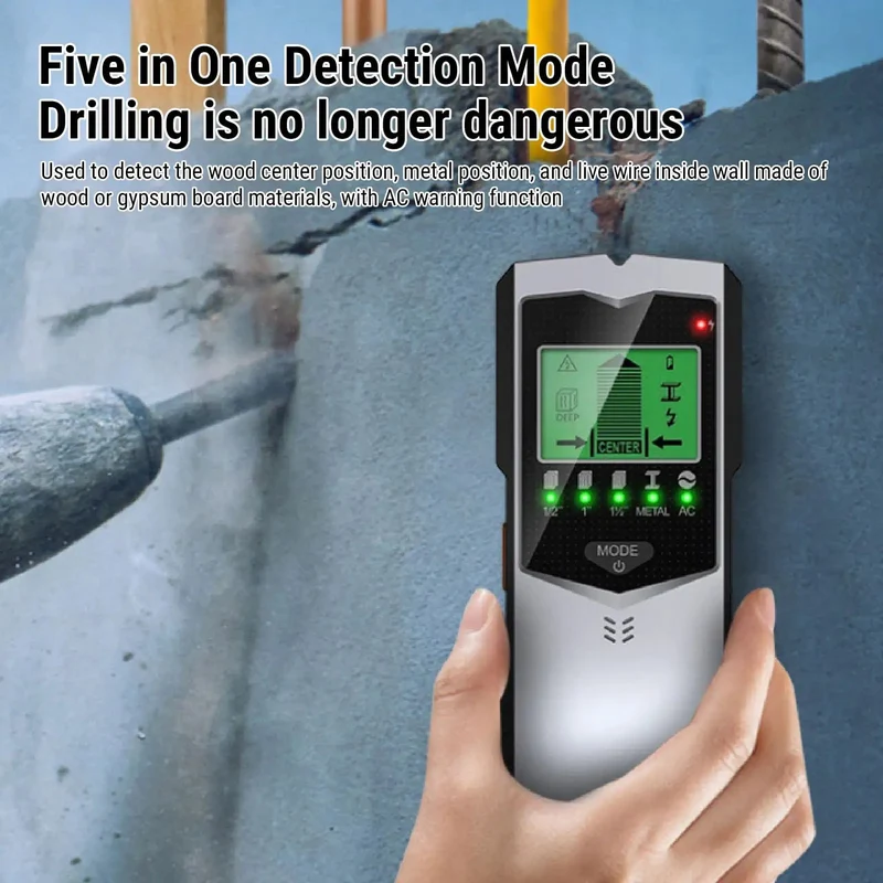 Premium Badass 5 In 1 Wall Scanner Detector And Slammin Accuracy Stud Locator For Pinpointing Wood Metal Studs Electrical Cables Joists And Beams During Any Home Reno Job