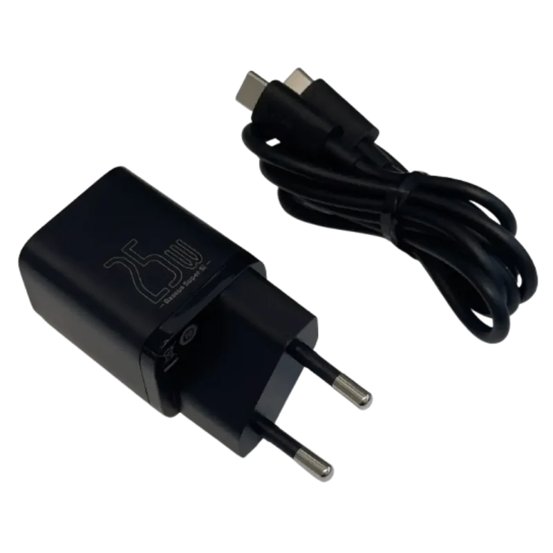 Chargeur 25W IPHONE-ANDROID - USB-C avec câble - Noir
