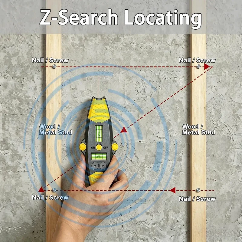 Heavy Duty 3 In 1 Magnetic Stud Finder With Integrated Laser Wall Scanner And Portable Leveler Featuring Dead Sure Grip Pins For Zero Mess Diy Renovations