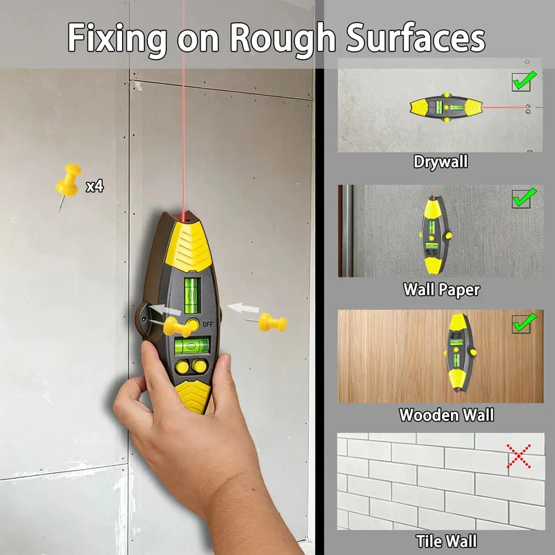 Heavy Duty 3 In 1 Magnetic Stud Finder With Integrated Laser Wall Scanner And Portable Leveler Featuring Dead Sure Grip Pins For Zero Mess Diy Renovations